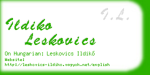 ildiko leskovics business card